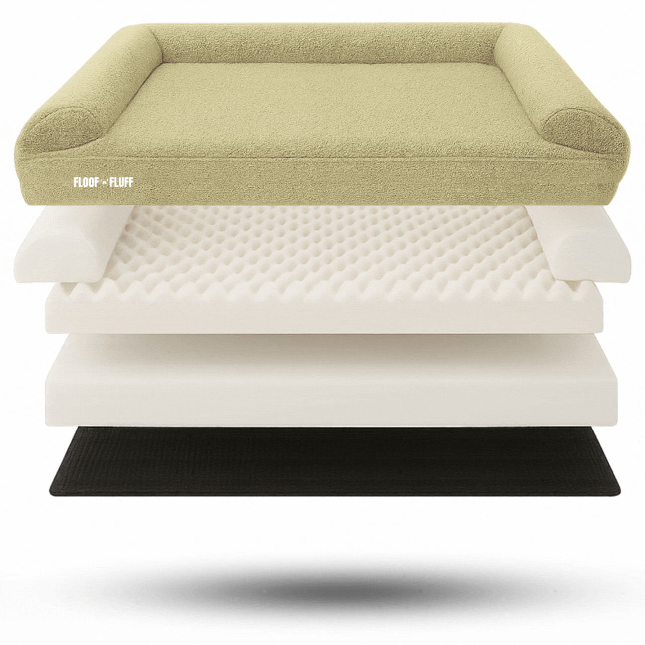 3D diagram looking into what the Floof n Fluff Dog bed is made of